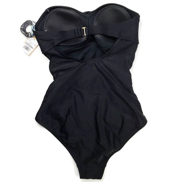 NWT Kona Sol Shirred Bandeau One Piece Swimsuit - Picture 2 of 4